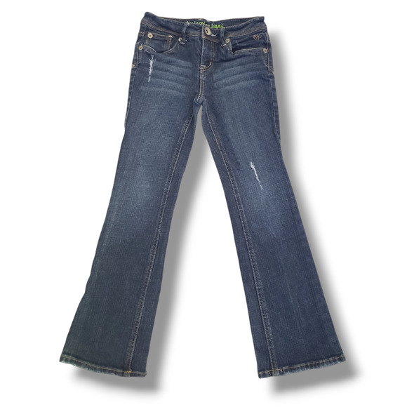 Justice Girls 10 Vintage Low Rise Bootcut Distressed Jeans - Picture 1 of 6